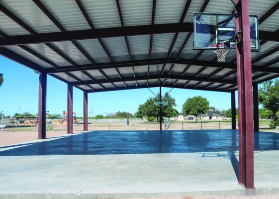 A covered basketball court like this one at Gene Cummings Park was rejected by the Fort Stockton Independent School District by a 4-3 vote at the April 26 school board meeting. The proposed court would have been placed at Fort Stockton Middle School. Photo by Shawn Yorks