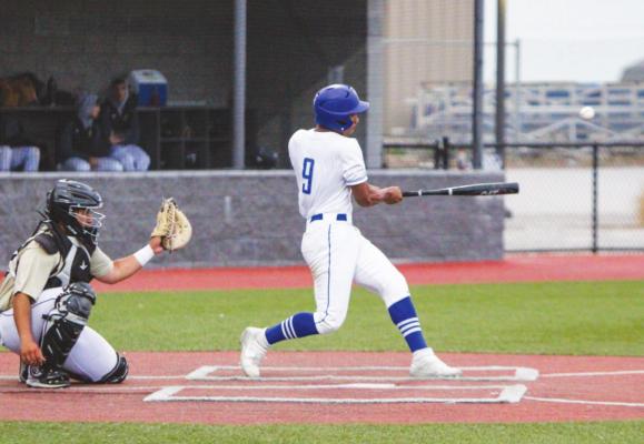 Fort Stockton senior A.J. Garcia records a hit against Andrews on April 16 on the Panthers home field. Garcia led Fort Stockton in hits with three during their game against Seminole on April 27. Photo by Nathan Heuer