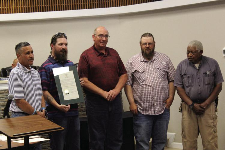The Fort Stockton City Council recognized the service of local HAM radio operators during “Amateur Radio Operator Week,” June 20 to 26, at the last council meeting on Monday. Photo by Joh Covington